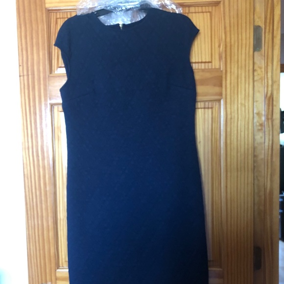 Donna Morgan Jacquard Navy Blue dress size 14 - Picture 5 of 5